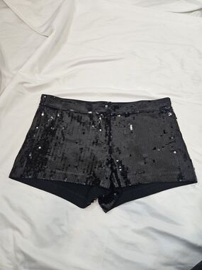 Express Black Sequin Bike Shorts